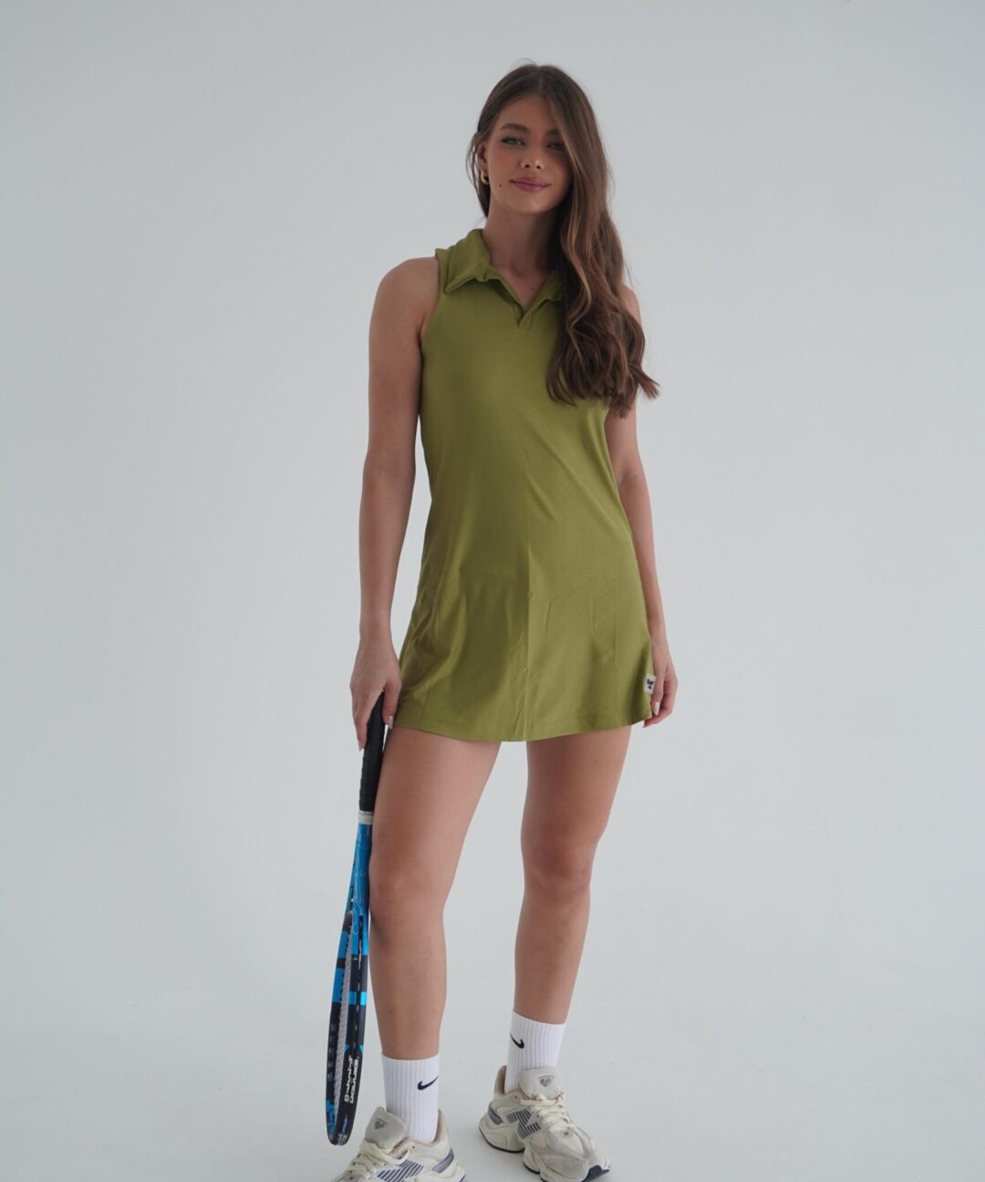 VESTIDO GOLA POLO PISTACHE