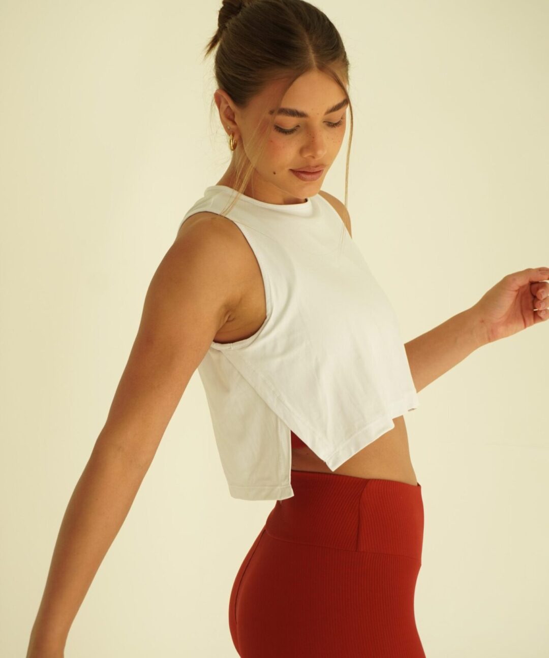 Alternative view de REGATA CROPPED FENDA BRANCA