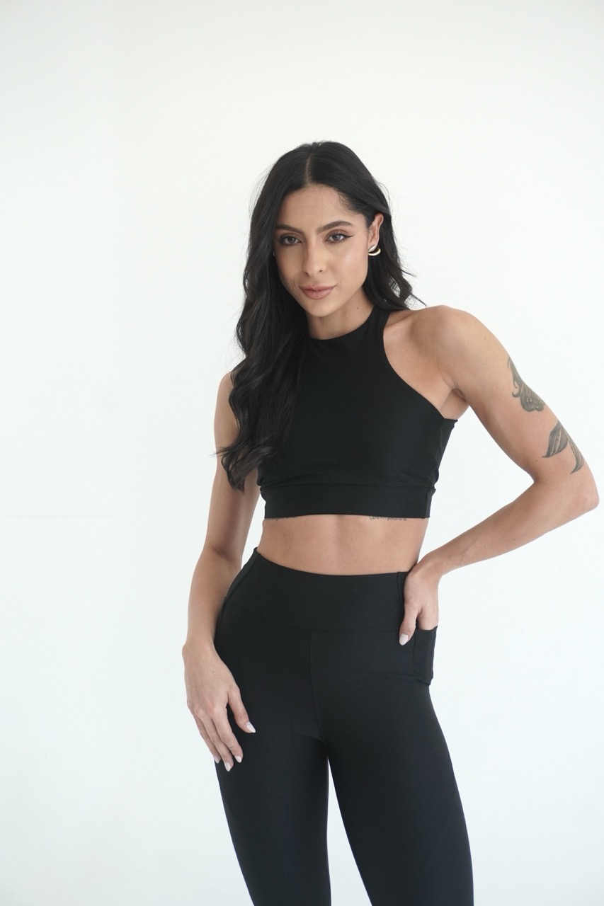 LEGGING HIT CANELADO SUPER BLACK