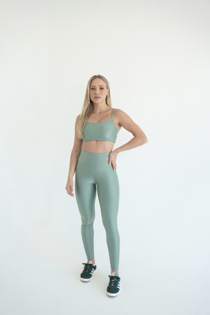 LEGGING BASIC CANELADO VERDE ALECRIM