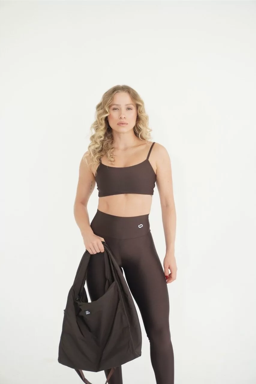 LEGGING BASIC CANELADO COFFEE