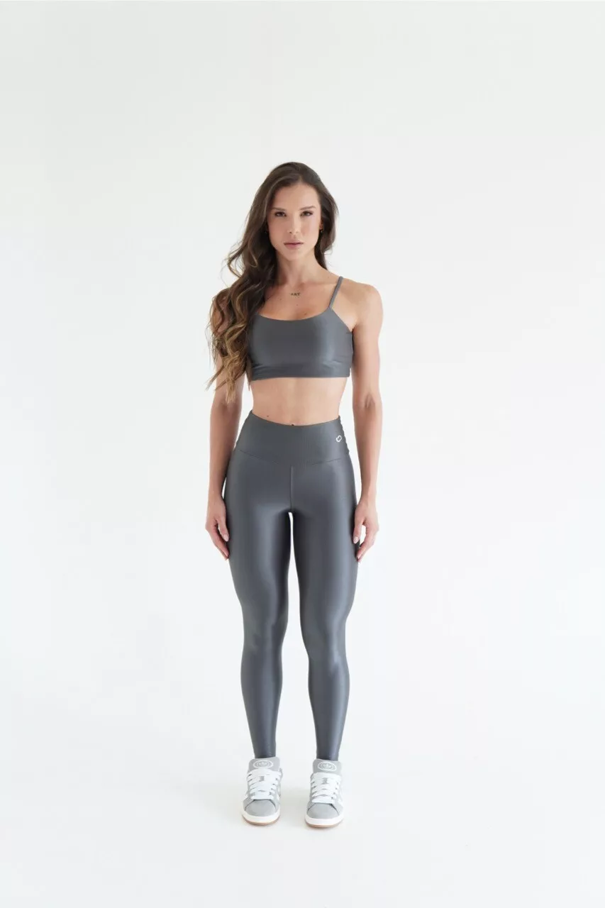 LEGGING BASIC CANELADO CINZA SPACE