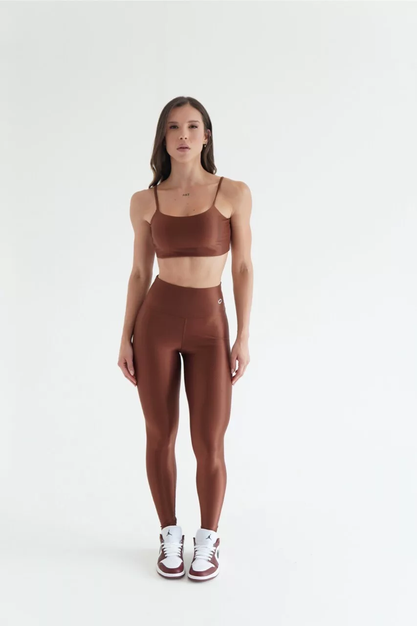 LEGGING BASIC CANELADO CHOCOLATE