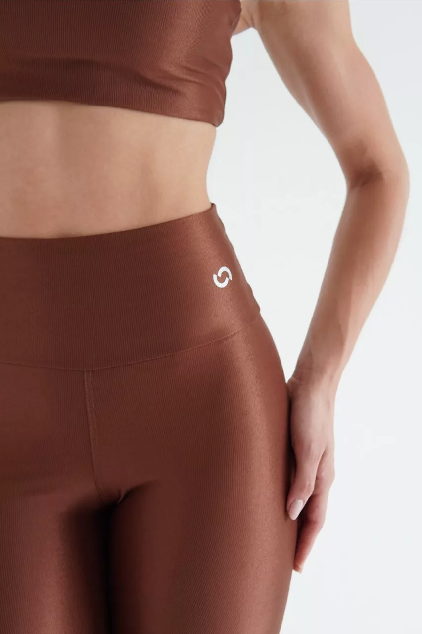 Alternative view de LEGGING BASIC CANELADO CHOCOLATE