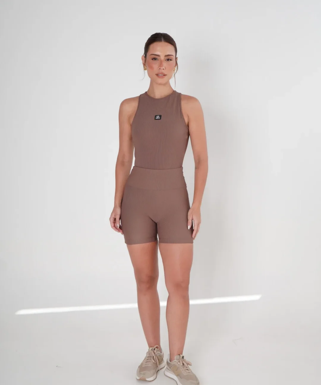 SHORT CANELADO BALANCE CASTANHO