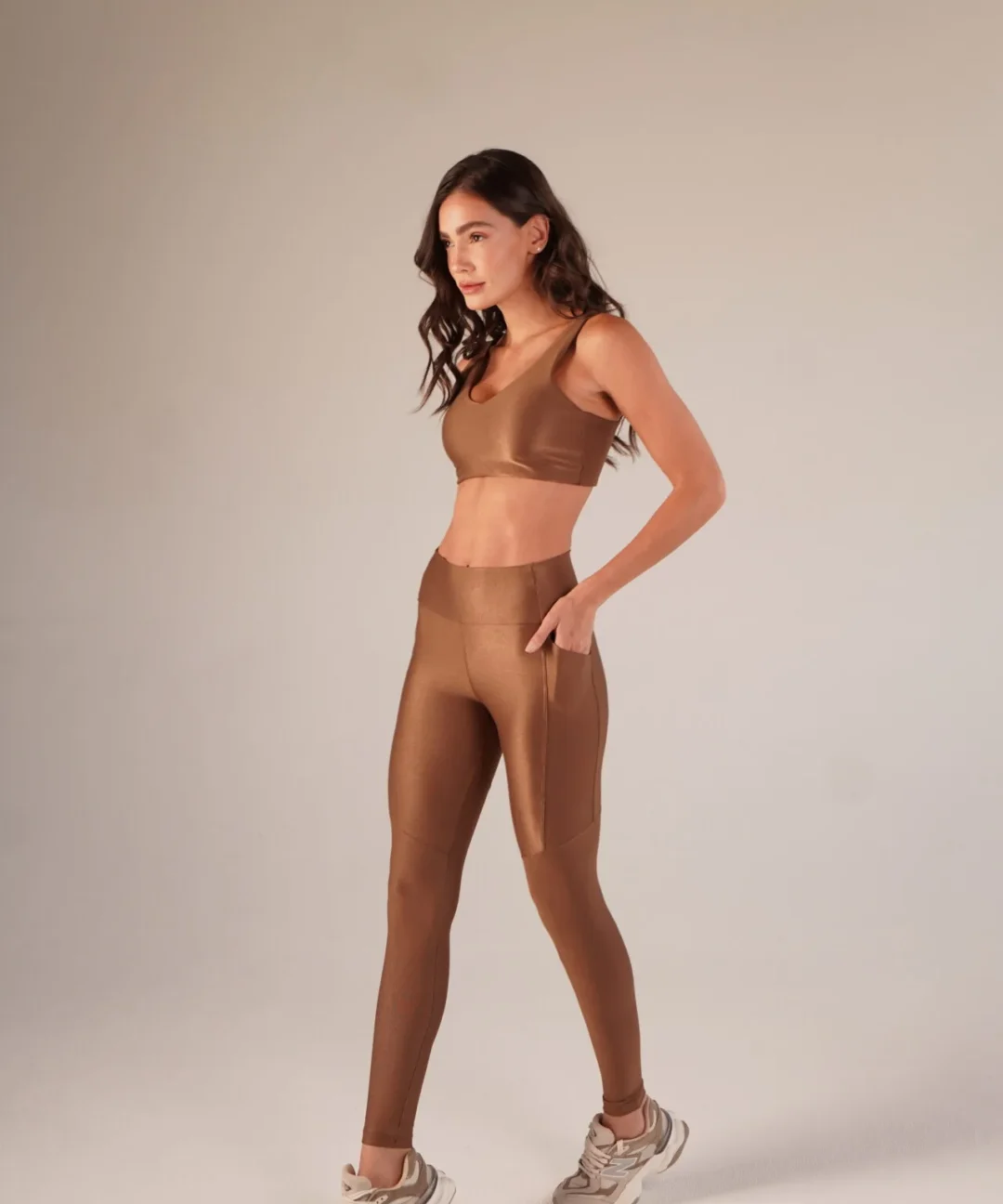 LEGGING BASIC CANELADO MASCAVO