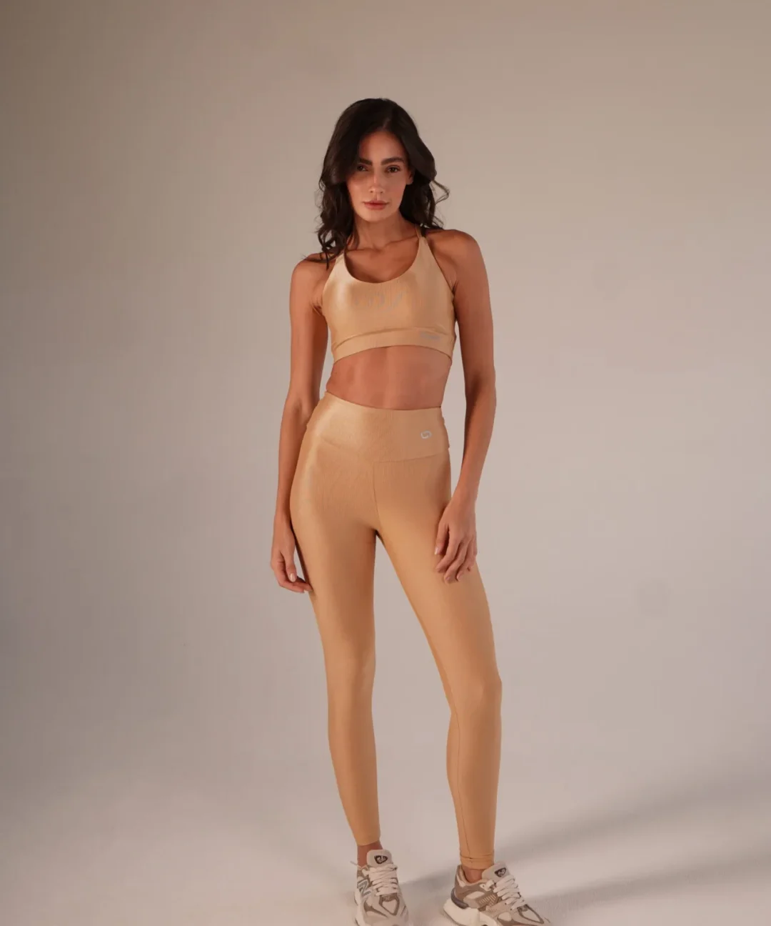 LEGGING ESSENCE CANELADO AREIA/MASCAVO