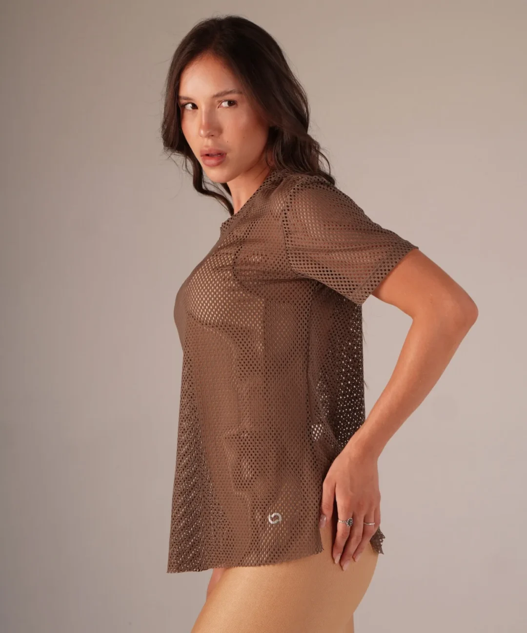 Alternative view de CAMISETA EM TELA MASCAVO