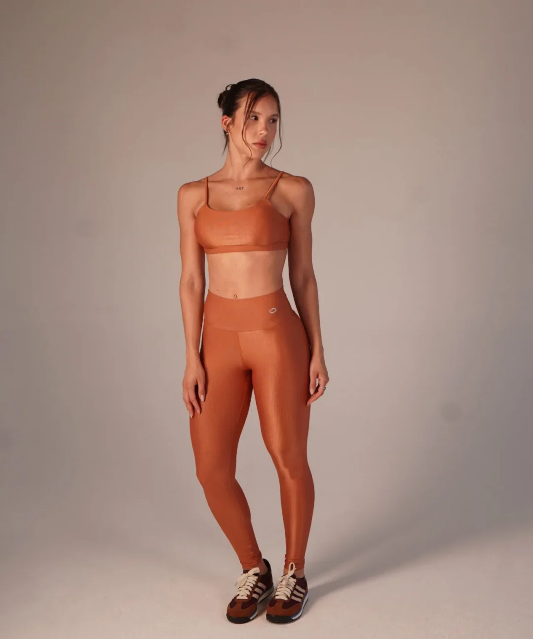 LEGGING BASIC CANELADO CONHAQUE