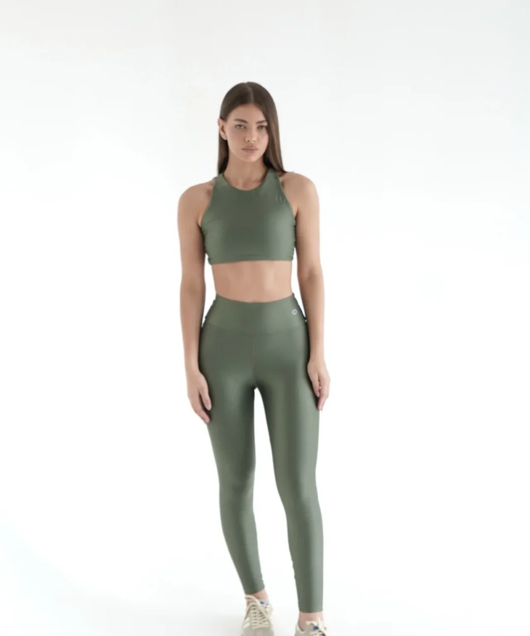 LEGGING BASIC CANELADO VERDE CROCO