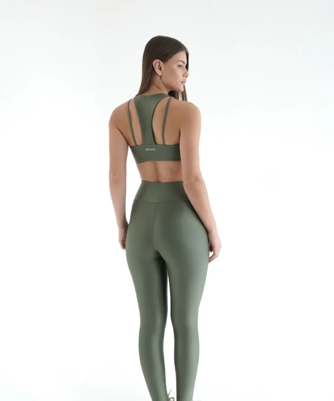 Alternative view de LEGGING BASIC CANELADO VERDE CROCO