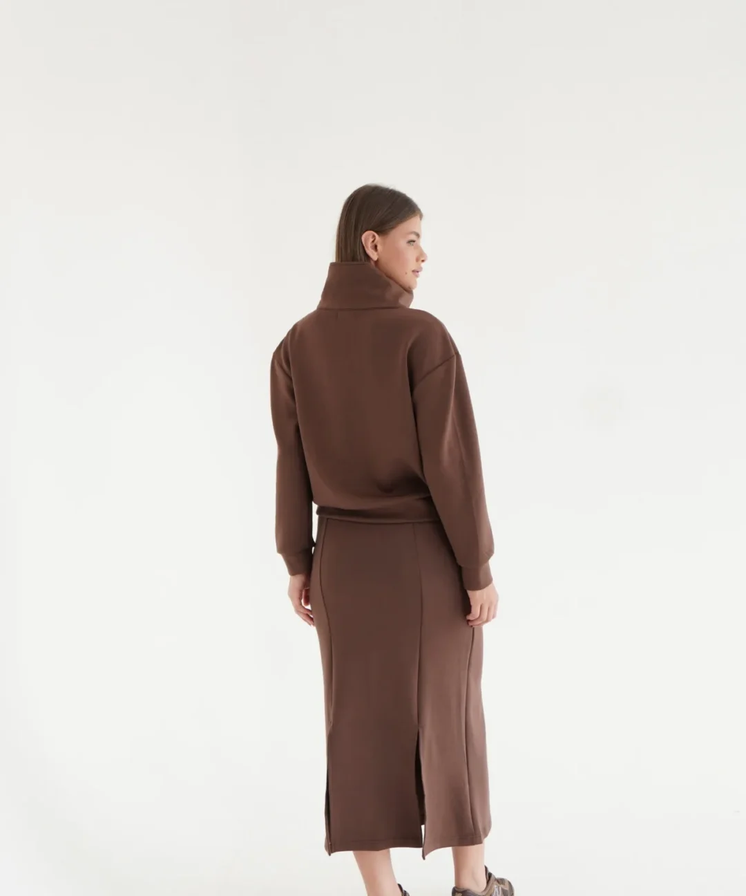Alternative view de CONJUNTO LONG SKIRT MARROM CACAU