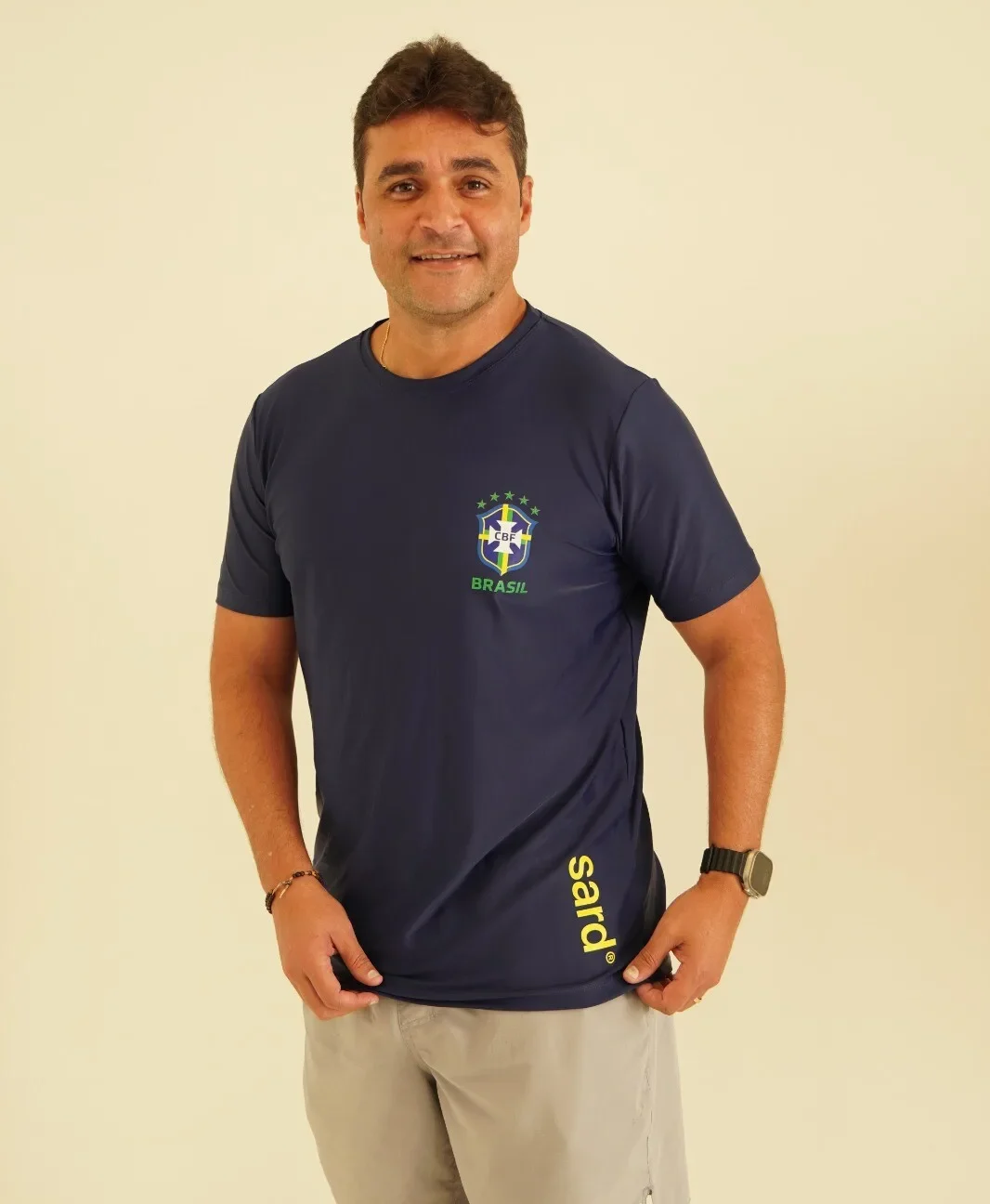 CAMISETA MASC SARD BRASIL OFICIAL AZUL